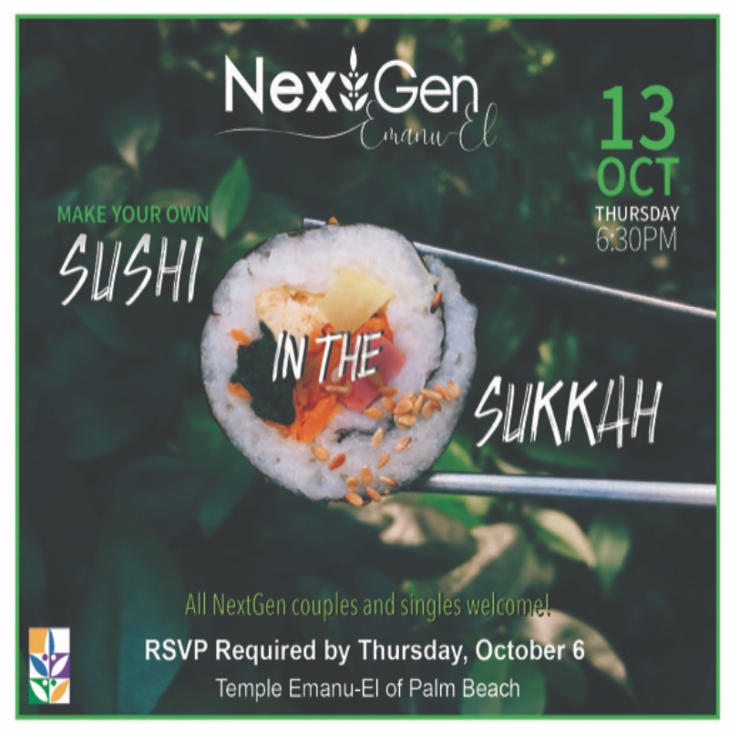 NextGen Emanu-El Make Your Own Sushi in the Sukkah